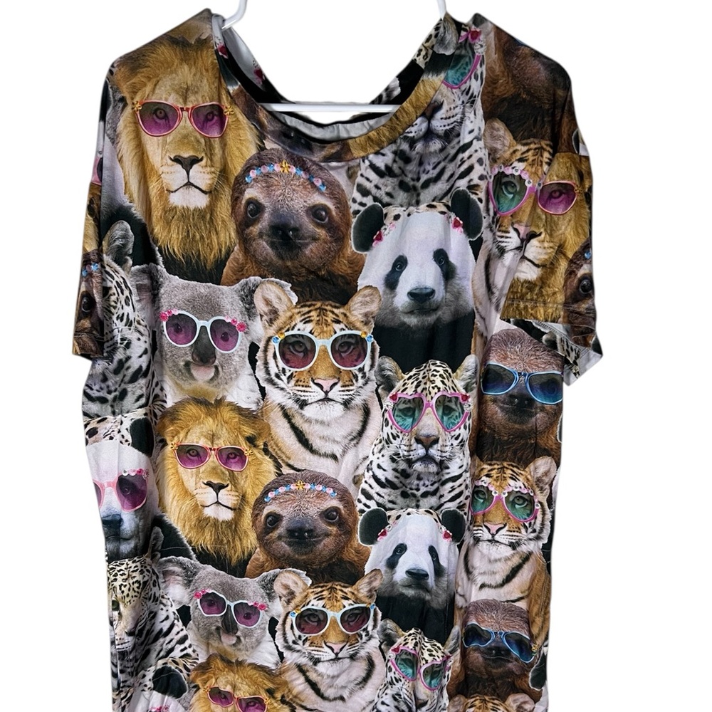 Secret Treasures Animal Print Sleep Shirt With Size Pockets Size M